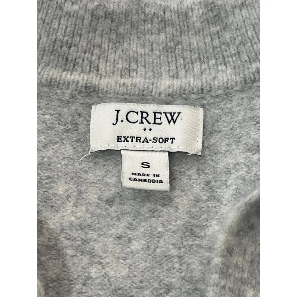 J.Crew Extra-Soft Gray Collared Pullover Sweater Long Sleeve Womens Size S - Picture 5 of 9